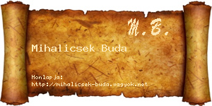 Mihalicsek Buda névjegykártya